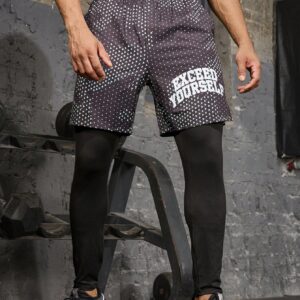 Boyfriend Style Men's Letter Geometric Printed Daily Workout Sports Pants - Image 4
