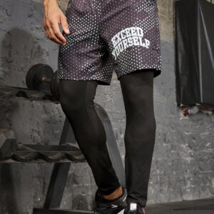 Boyfriend Style Men's Letter Geometric Printed Daily Workout Sports Pants - Image 6