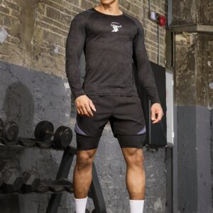 Boyfriend Style Men's Fashion Sport Slim Fit Lightweight Breathable Long Sleeve T-Shirt - Image 3