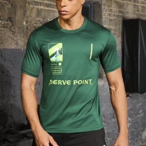 Boyfriend Style Men's Round Neck Letter Printed Summer Short Sleeve Workout T-Shirt