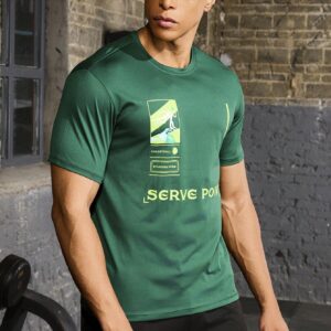Boyfriend Style Men's Round Neck Letter Printed Summer Short Sleeve Workout T-Shirt - Image 5
