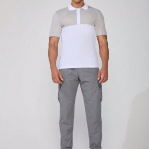 Boyfriend Style Men's Summer Color Block Short Sleeve Casual Sports Polo Shirt Golf Shirt - Image 4