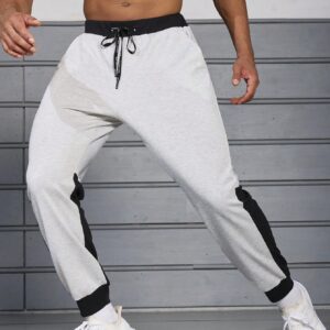 Boyfriend Style Men's Fashionable Loose Fit Colorblock Sports Pants