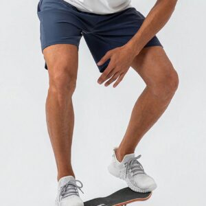 Boyfriend Style Men's Solid Color Drawstring Waist Sports Shorts For Summer 3-Piece Set - Image 3