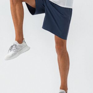 Boyfriend Style Men's Solid Color Drawstring Waist Sports Shorts For Summer 3-Piece Set - Image 4