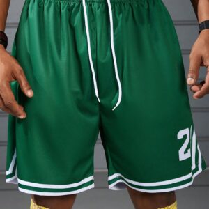 Boyfriend Style Men's Casual Sport Shorts With Numeric Prints Jogger Shorts - Image 3