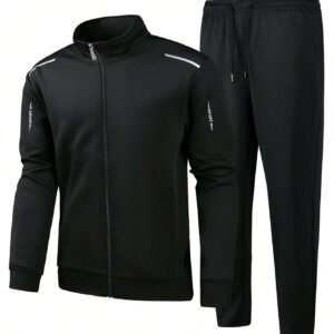 New Sports Outdoor Tracksuit Set For Boyfriend Style Men, Includes Sweatshirt Jacket + Pants, Autumn/Winter Suit