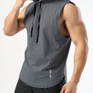 Manfinity Sport PWRUP Men Drawstring Hooded Sports Tank Top Workout Tops Tank Top Packback To School Basketball Men Joggers Men Hoodies