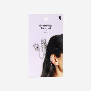 2 in 1 silver earstud