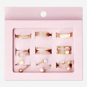 Adjustable gold rings - 9 pcs