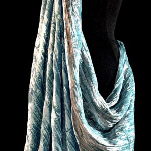 Aqua Crushed Silk Velvet Fabric - Image 1