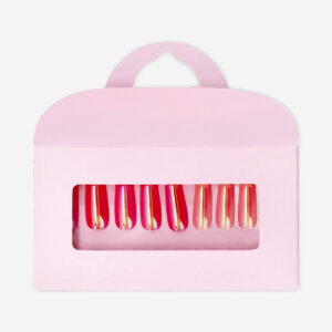 Artificial nails set - Pink iridescent design - Image 1