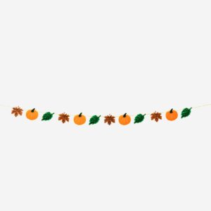 Autumn leaves and pumpkins fabric garland - 300 cm - Image 2