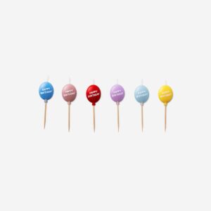 Balloon shaped cake candles. 6 pcs - Image 1