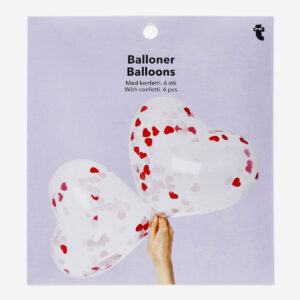 Balloons with heart confetti - 6 pcs - Image 3