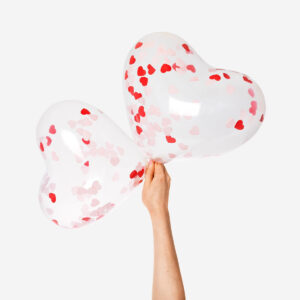 Balloons with heart confetti - 6 pcs - Image 1