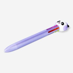 Ballpoint pen with panda topper and multi-coloured ink - Image 3