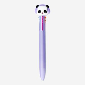 Ballpoint pen with panda topper and multi-coloured ink - Image 1
