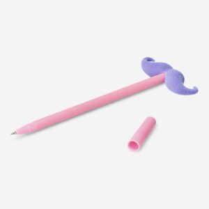 Ballpoint pen with plush moustache topper - Image 3