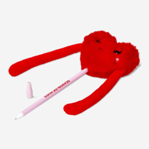 Ballpoint pen with plush red heart topper - Image 3