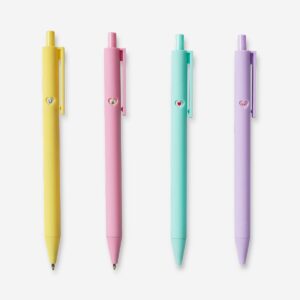 Ballpoint pens with heart cut outs - 4 pcs - Image 2