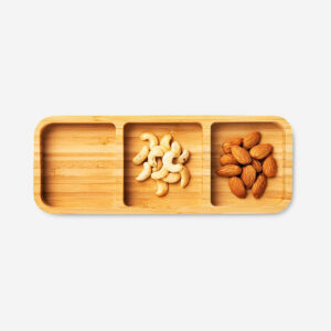 Bamboo serving plate with compartments - Image 2
