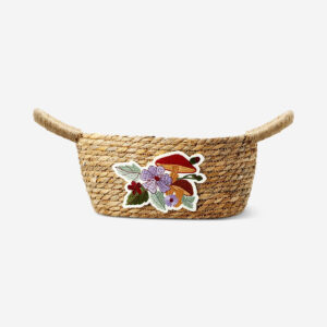 Basket with embroidered mushroom - Image 1