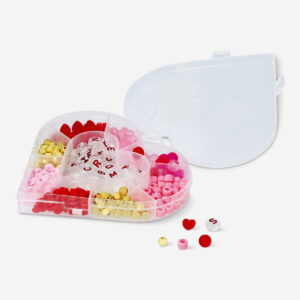 Bead set in heart shaped box with string - Image 3