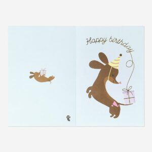 Birthday card with sausage dog motif and envelope - Image 2