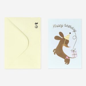 Birthday card with sausage dog motif and envelope - Image 1