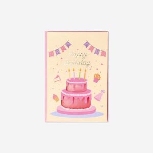 Birthday card with two tier cake - Image 1