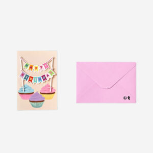 Birthday cup cakes card with envelope - Image 2