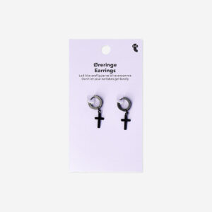 Black cross earrings