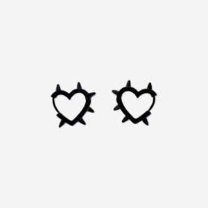 Black hearts earrings - Image 2