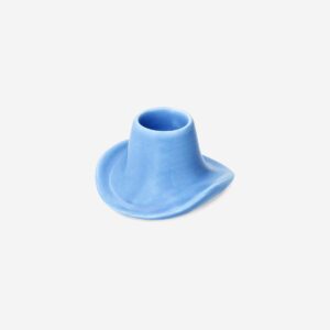 Blue cowboy hat candle holder - Image 1