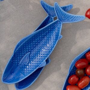 Blue fish serving plate - 26 cm - Image 1