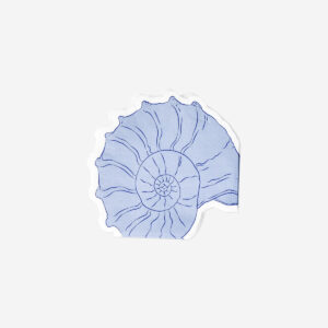 Blue seashell napkins - 16 pcs - Image 2