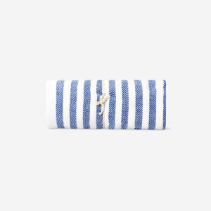 Blue throw blanket with fringes - 120x170 cm - Image 2