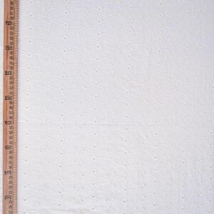 Cotton Broderie Anglaise Lawn Fabric - Ivory - Image 3