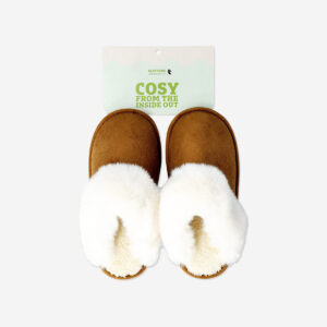 Brown slippers with plush - Size 38/39 - Image 1