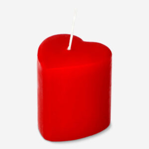 Red heart shaped pillar candle - 6 cm - Image 1
