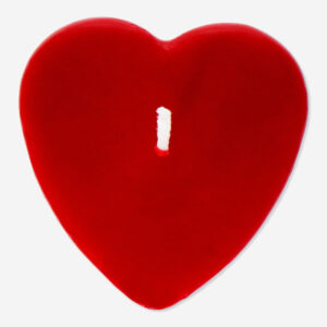 Red heart shaped pillar candle - 6 cm - Image 2