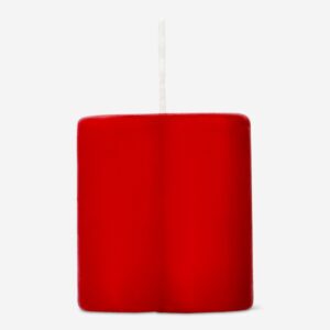 Red heart shaped pillar candle - 6 cm - Image 3