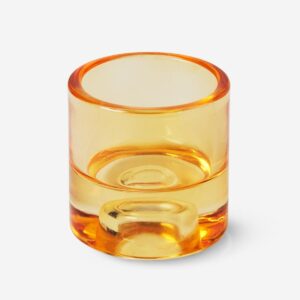 Orange Glass Candle Holder - Image 1