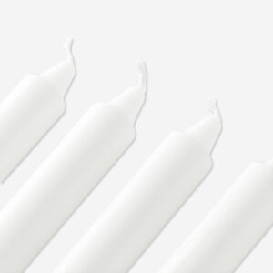 White Dinner Candles - 10 pcs - Image 2