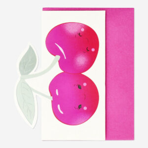 Card with envelope. Cherries - Image 2