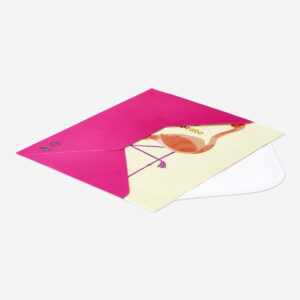 Card with envelope. Flamingo - Image 3