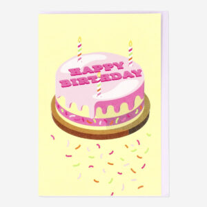 Card with envelope. Happy Birthday cake - Image 2