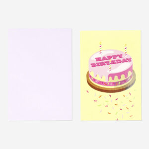 Card with envelope. Happy Birthday cake - Image 1