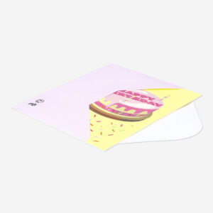 Card with envelope. Happy Birthday cake - Image 3